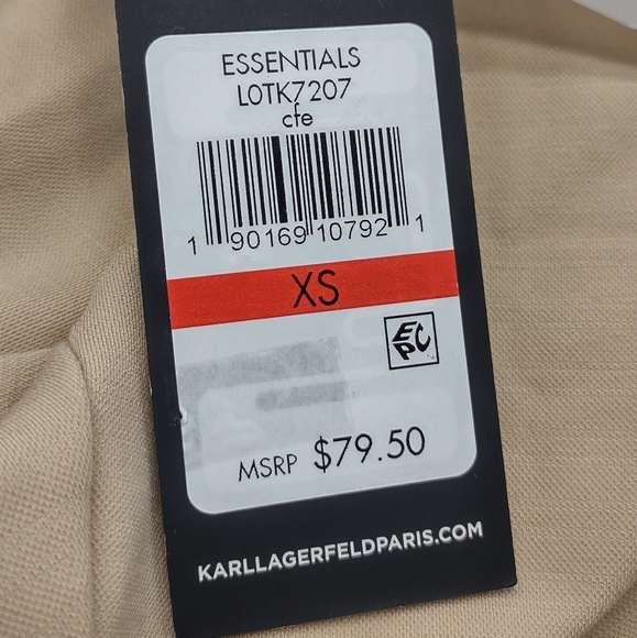 Women's Karl Lagerfeld Paris Tan Zip Detail Pull On Pants - Picture 6 of 6